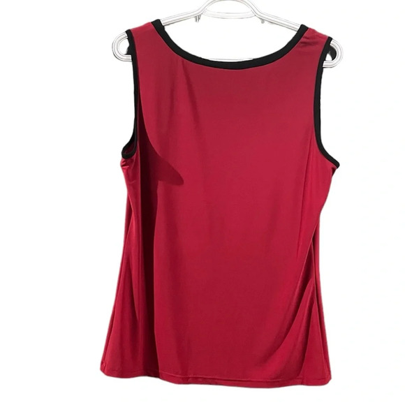 Frank Lyman sleeveless top, red with built in chains, size 14 - Picture 2 of 4